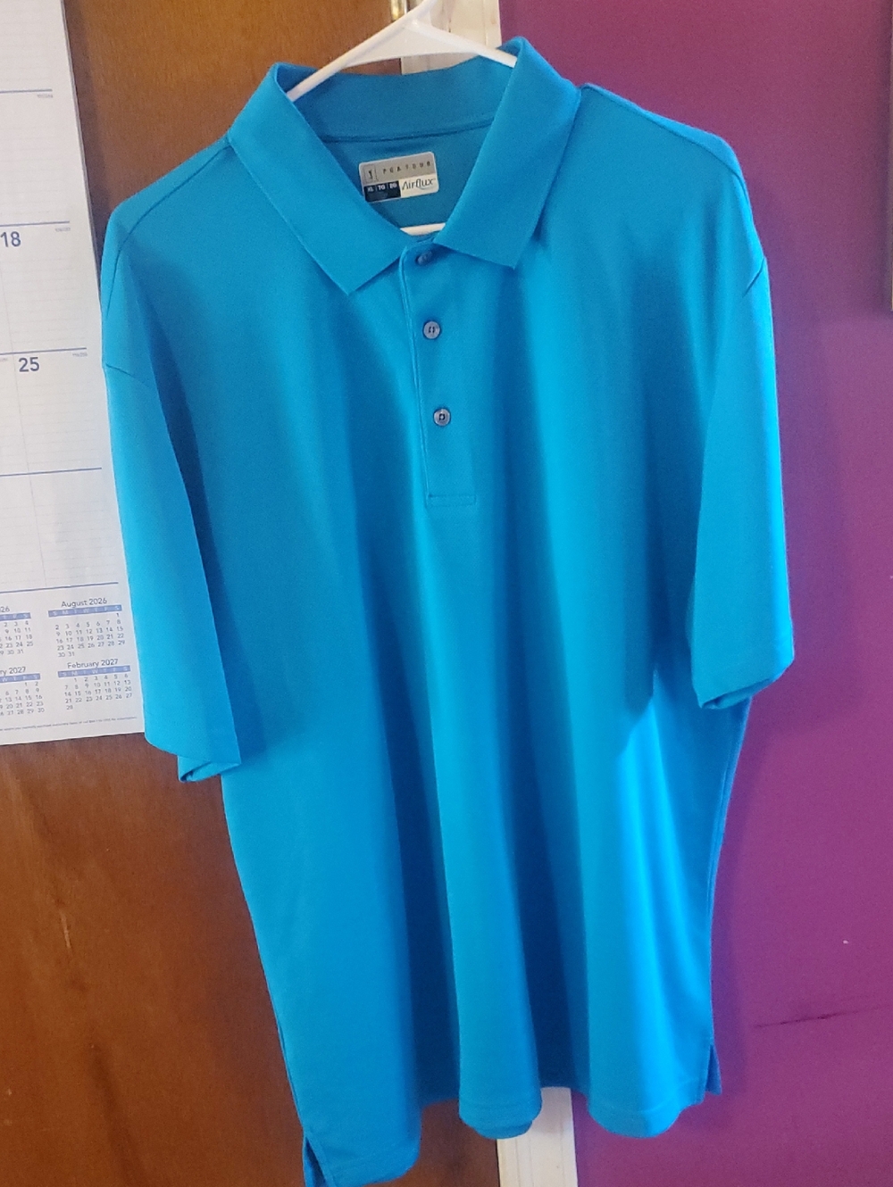 PGA Tour Men's Polo in Bright Teal